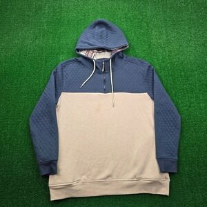 Department West Hoodie Mens XL Color Block Quilted Quarter Zip Sweatshirt Casual